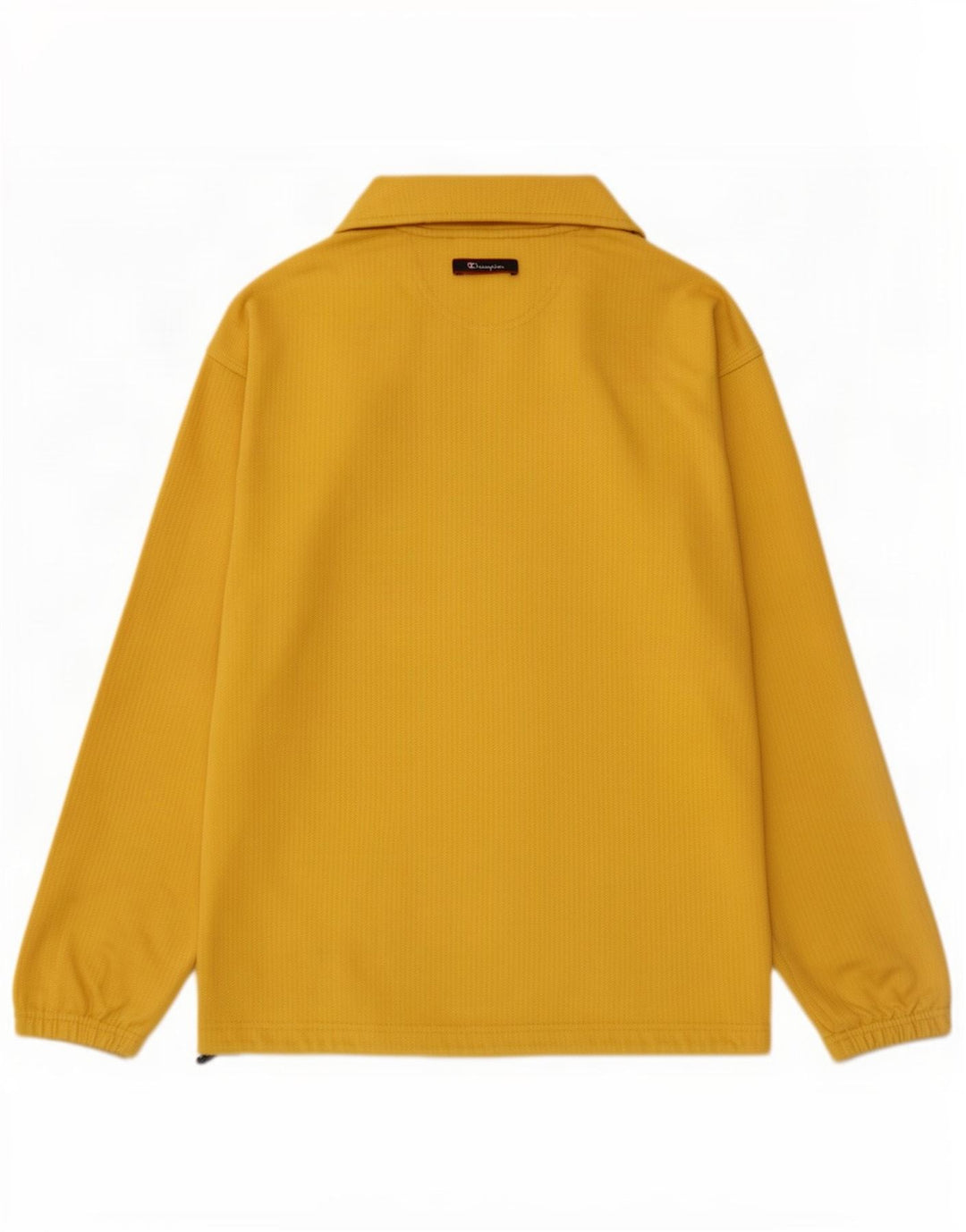 Felpa Champion da uomo con collo con zip, maglione grande, cotone giallo