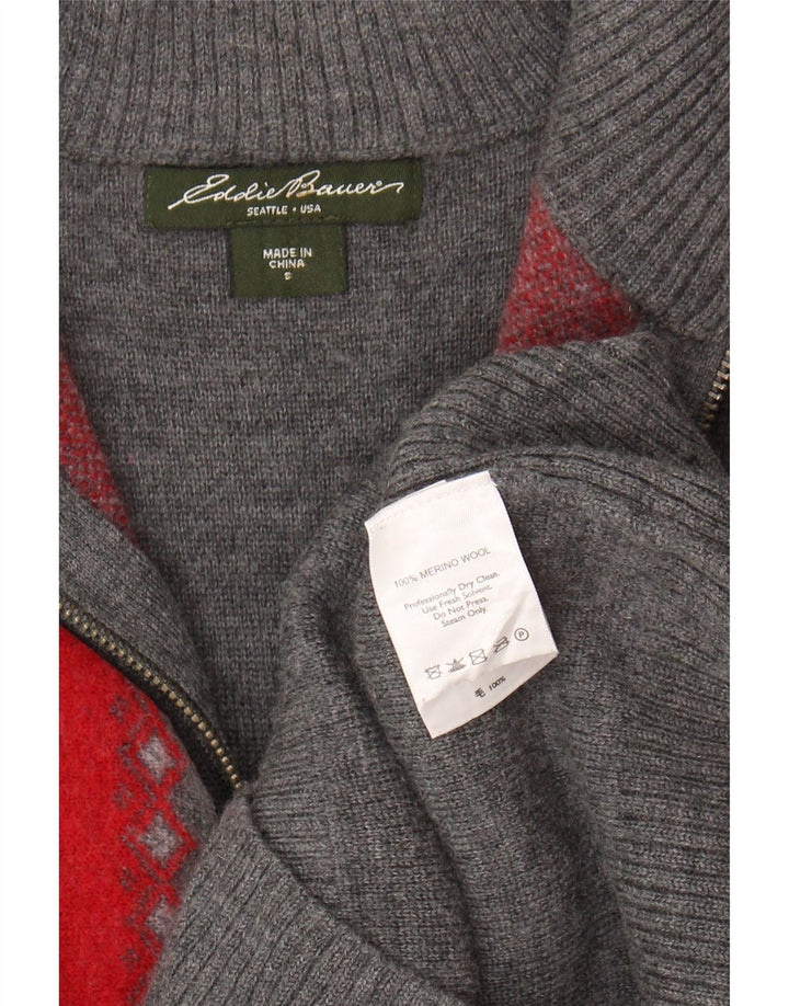 EDDIE BAUER Womens Seattle Zip Neck Jumper Sweater UK 10 Small Grey Vintage Eddie Bauer and Second-Hand Eddie Bauer from Messina Hembry 