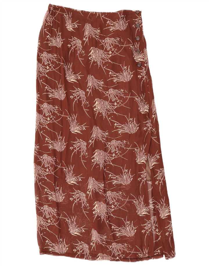 Gonna lunga da donna con motivo astratto VINTAGE W34 grande marrone