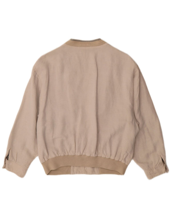 Giubbotto bomber vintage da uomo UK 38 Viscosa geometrica beige medio