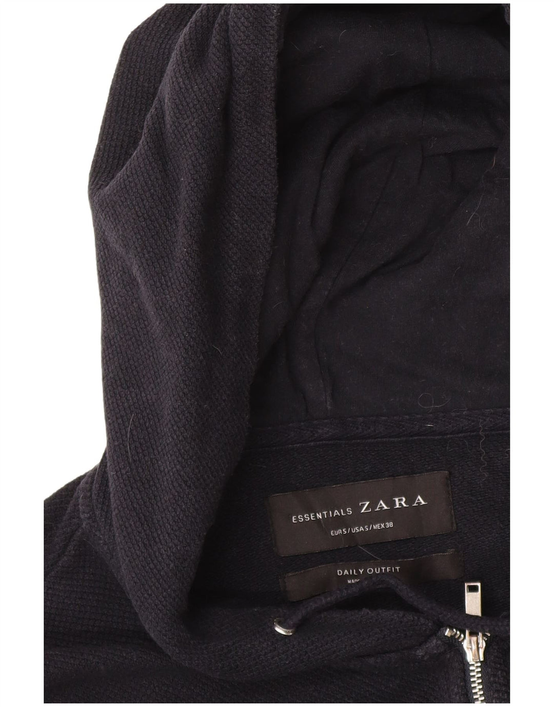 Maglione con cappuccio e zip Zara da uomo piccolo blu navy