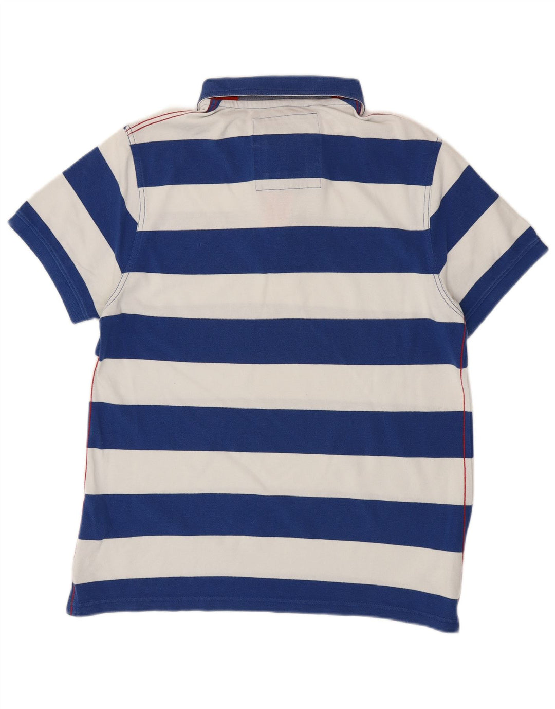 CREW CLOTHING Polo da uomo in cotone a righe grandi blu