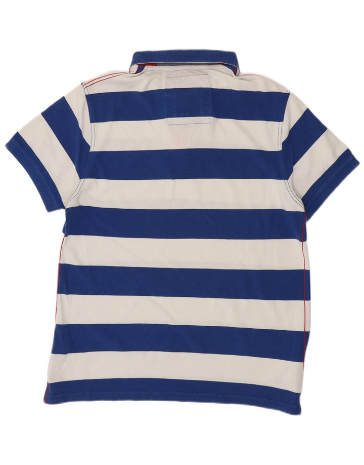 CREW CLOTHING Polo da uomo in cotone a righe grandi blu