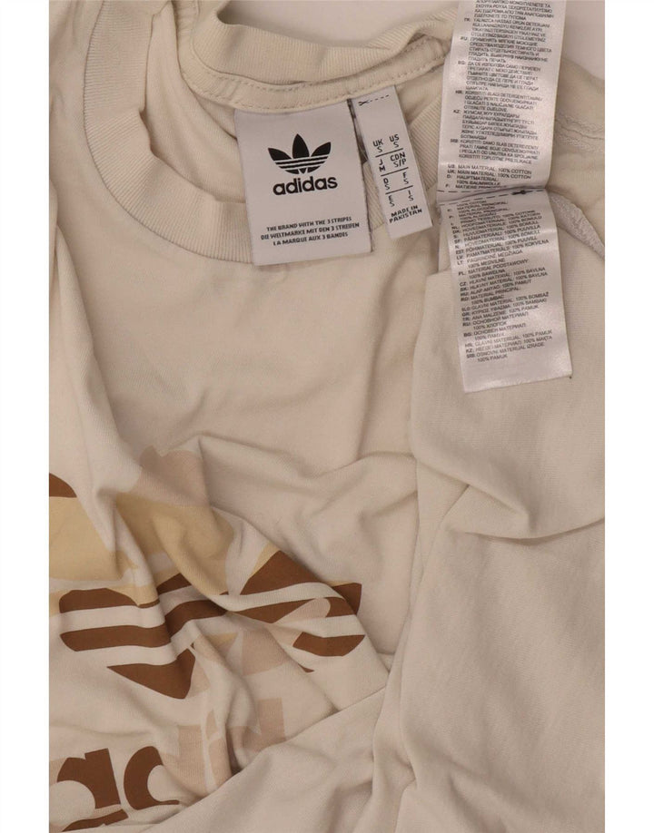 T-shirt grafica da uomo Adidas Top piccola in cotone bianco