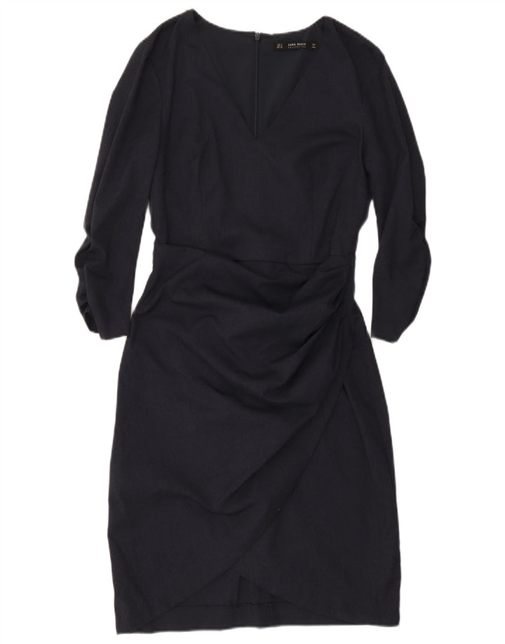 Abito tubino Zara da donna con maniche a 3/4 UK 10 piccolo poliestere blu navy