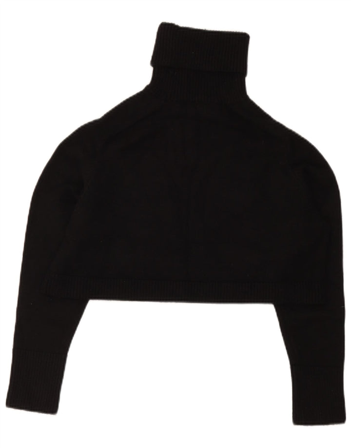 Top corto Zara da donna con collo alto UK 10 piccolo in viscosa nera