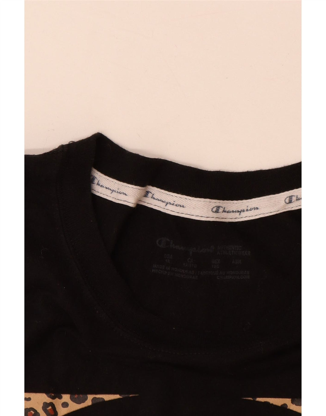 T-shirt grafica da donna Champion Top UK 18 XL cotone nero