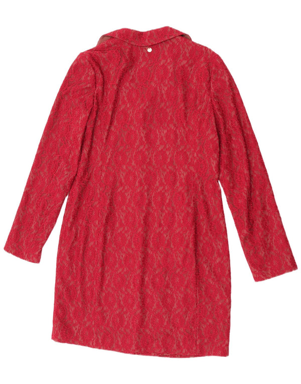 Abito Tubino Manica Lunga Donna Liu Jo IT 46 Large Bordeaux Floreale