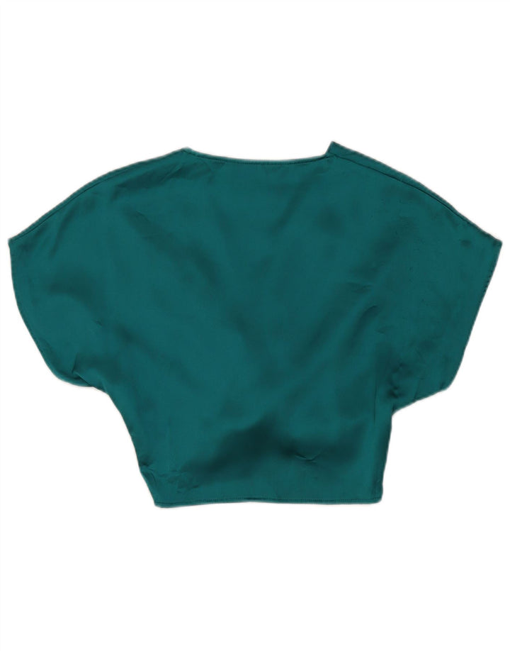 Top corto da donna Zara in camicetta UK 6 XS verde poliestere