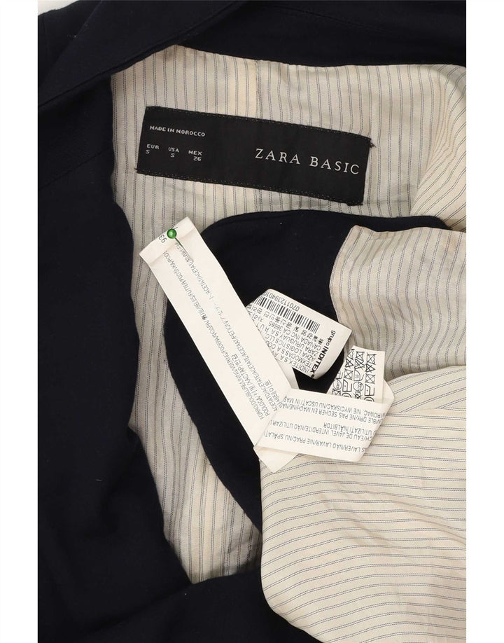 Giacca blazer da donna a 1 bottone Zara UK 10 piccola acetato blu navy