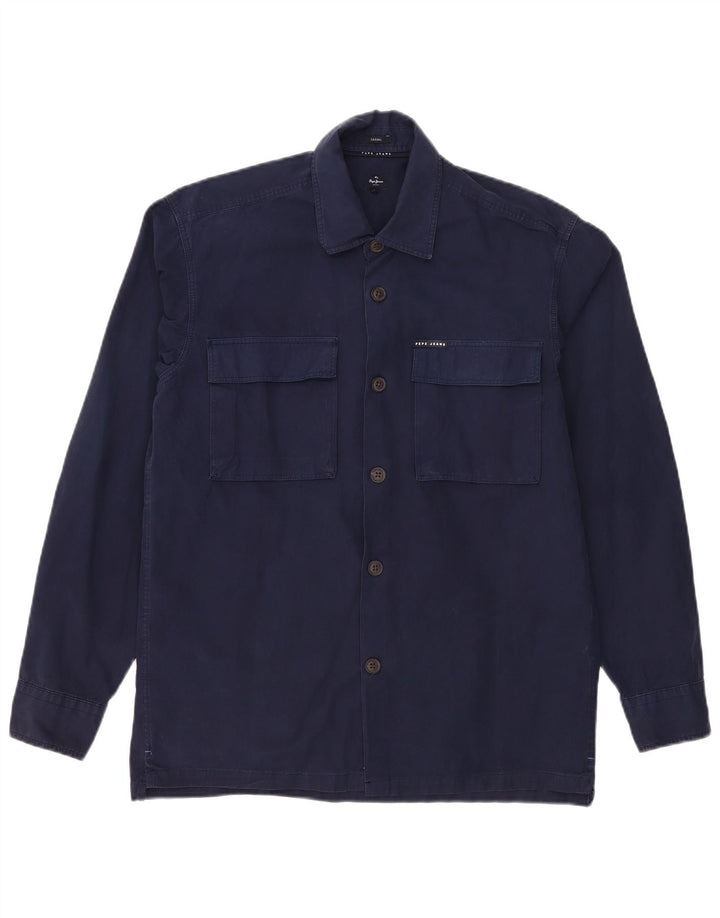 PEPE JEANS Camicia grafica da uomo piccola in cotone blu navy
