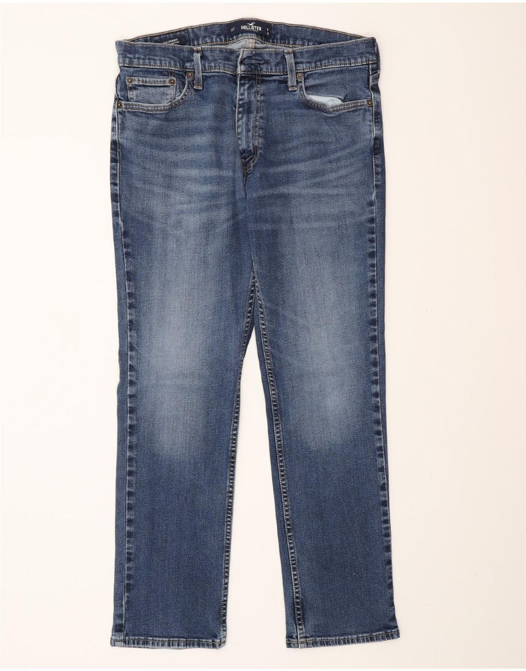 Jeans dritti slim da uomo HOLLISTER W34 L30 cotone blu