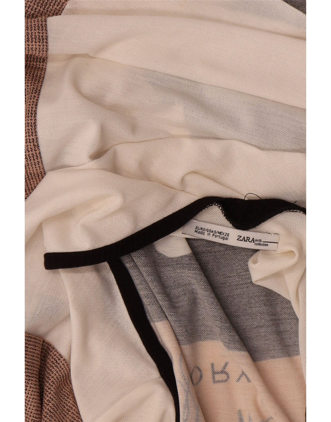 Top Zara da donna con grafica oversize manica 3/4 UK 10 Small bianco