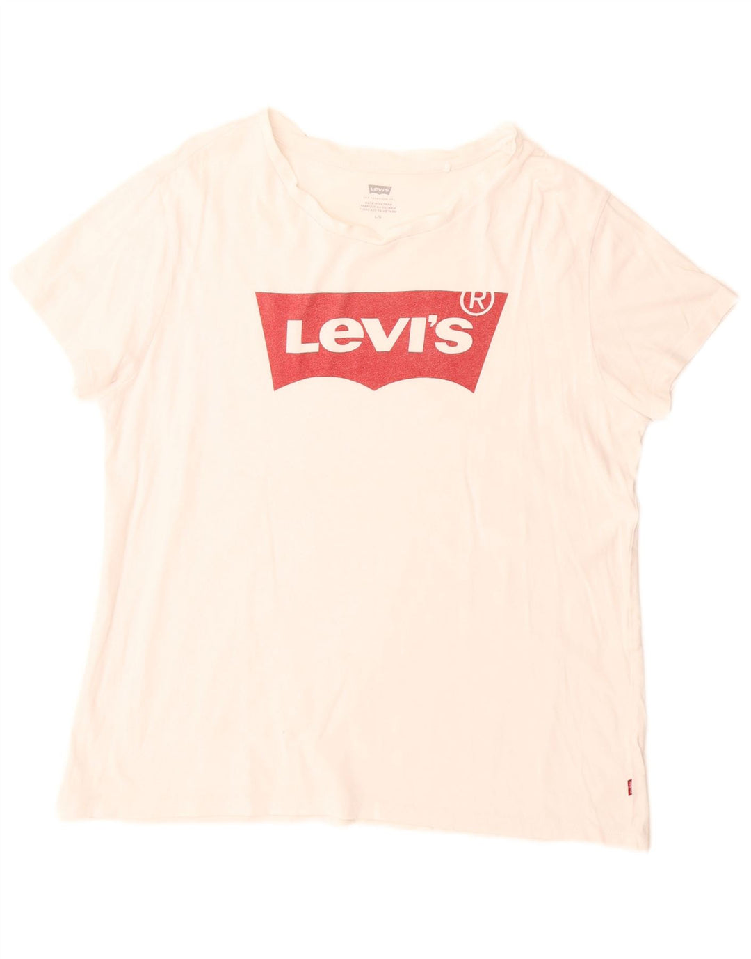 T-shirt grafica da donna Levi's Top UK 16 grande bianco sporco