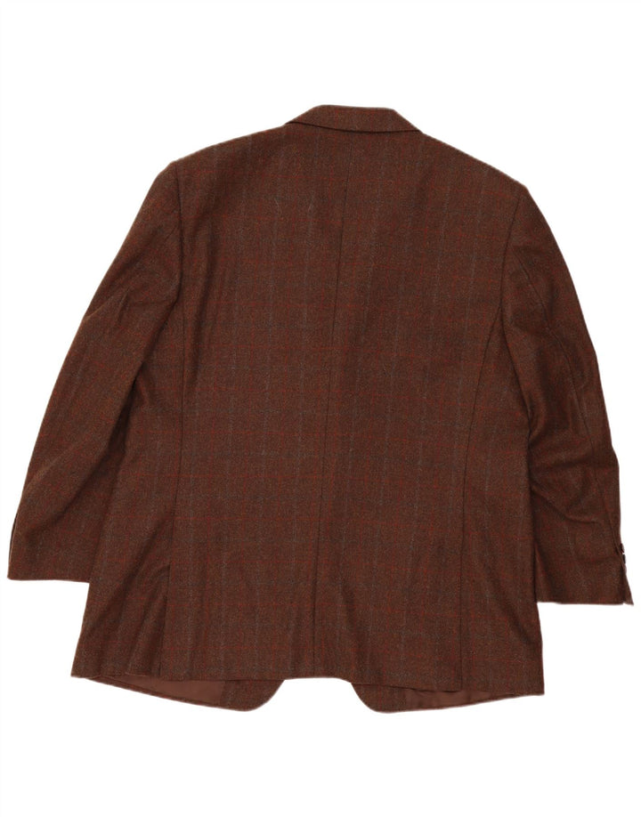 Giacca Blazer da Uomo a 3 Bottoni Canali IT 58 4XL Lana a quadri Marrone