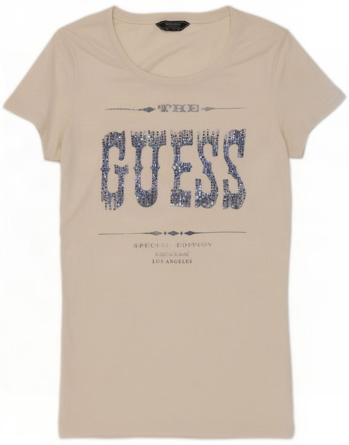 T-shirt grafica da donna Guess Top UK 12 Medium White