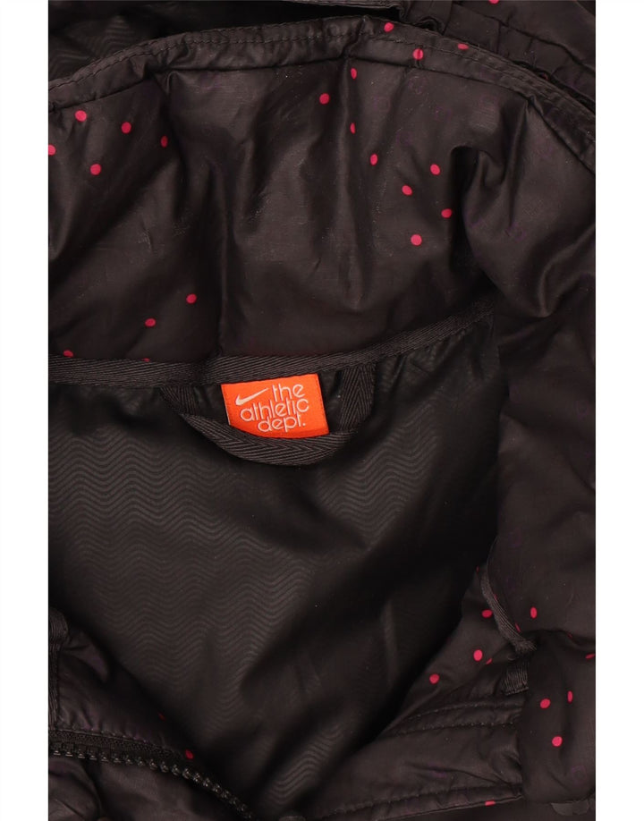 Giacca imbottita con cappuccio Nike da donna UK 12 media nera maculata