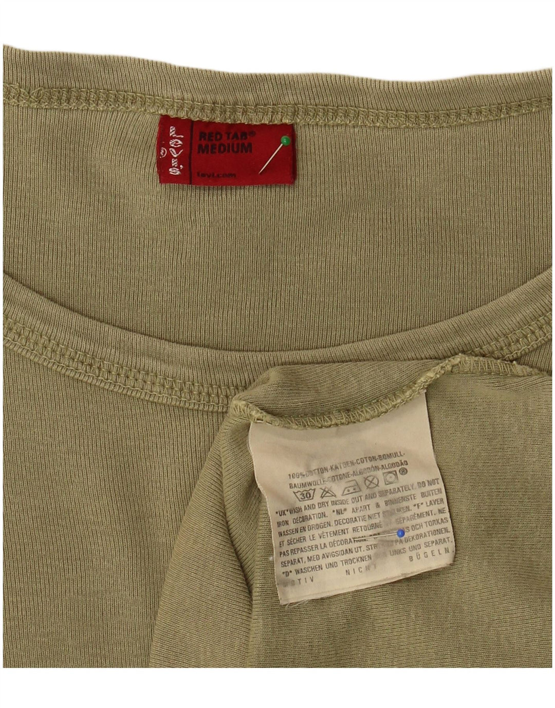LEVI'S Mens Top Long Sleeve Medium Khaki Cotton