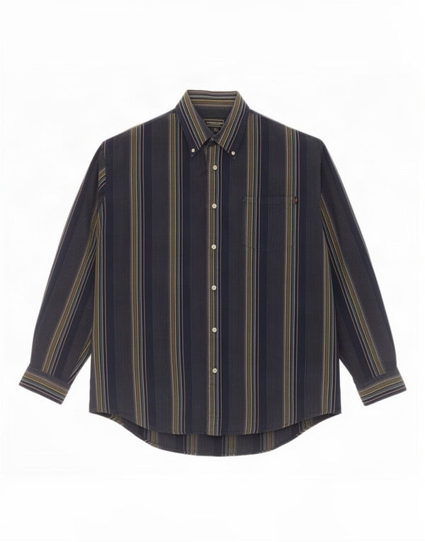 Camicia da uomo Marlboro Classics 2XL Cotone a righe blu navy