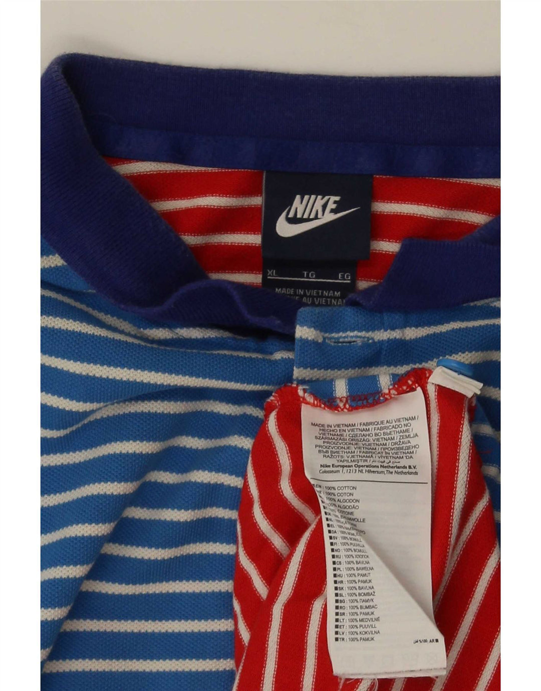Polo Nike da uomo XL in cotone a righe multicolore