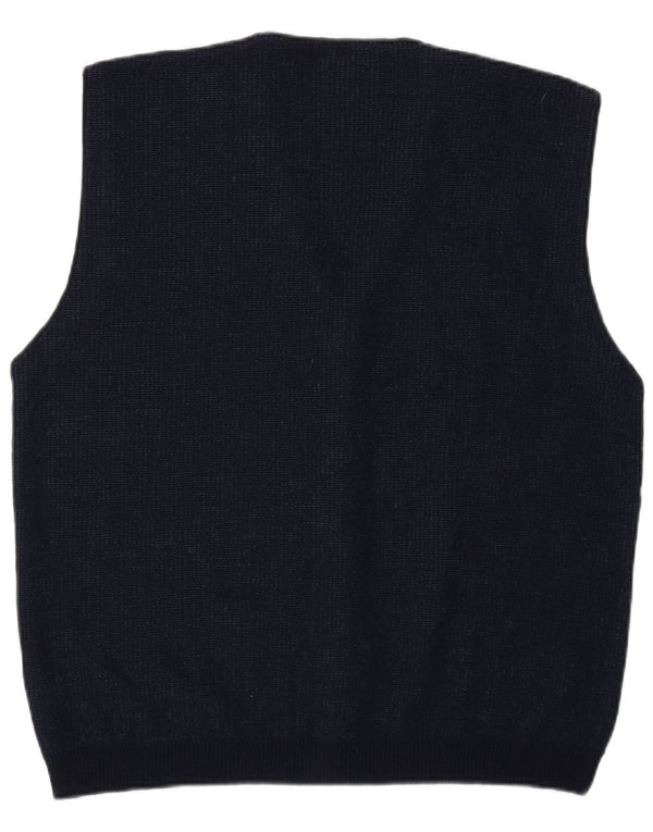 Maglione cardigan senza maniche da uomo Rodes medio blu navy Fair Isle