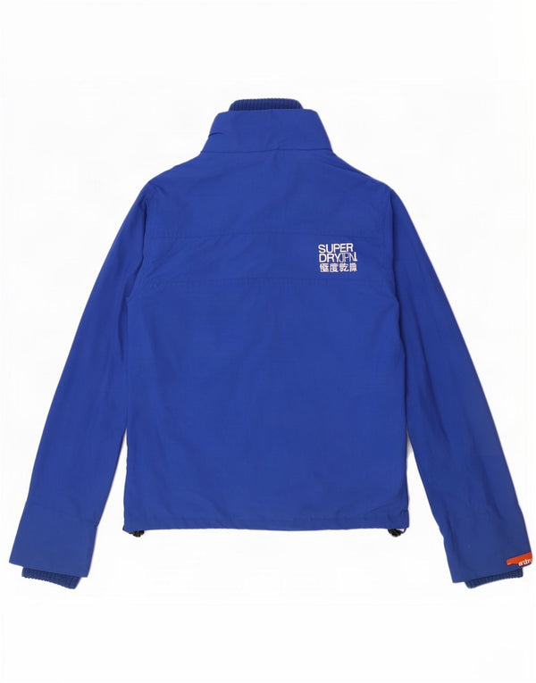 Giacca antipioggia da donna Superdry UK 12 nylon blu medio