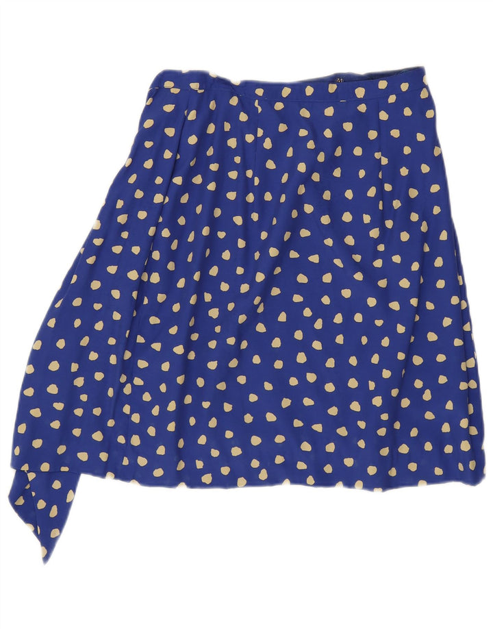 Gonna a trapezio vintage da donna W26 piccola blu maculata
