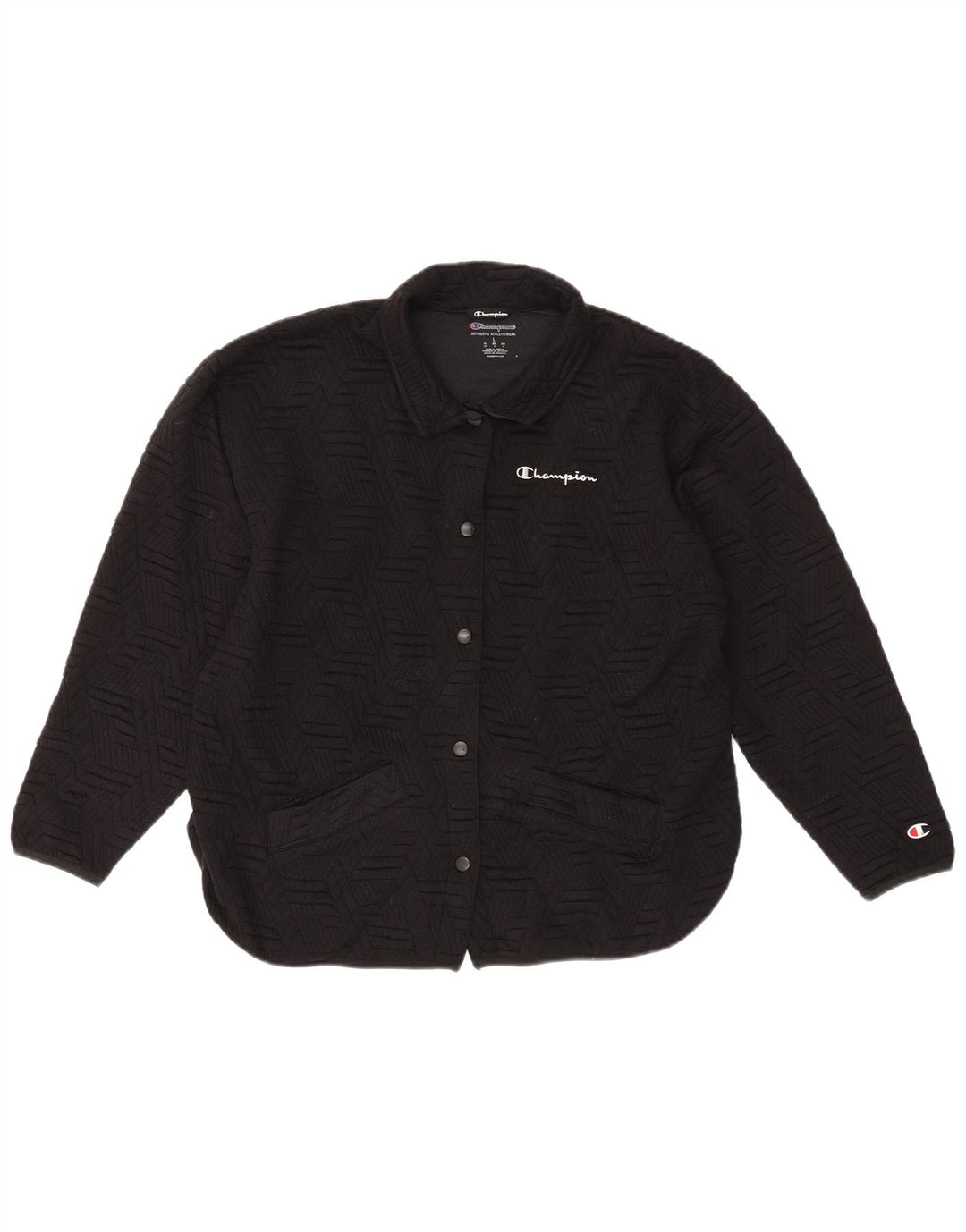 Giacca da tuta da donna Champion UK 16 Grande poliestere geometrico nero