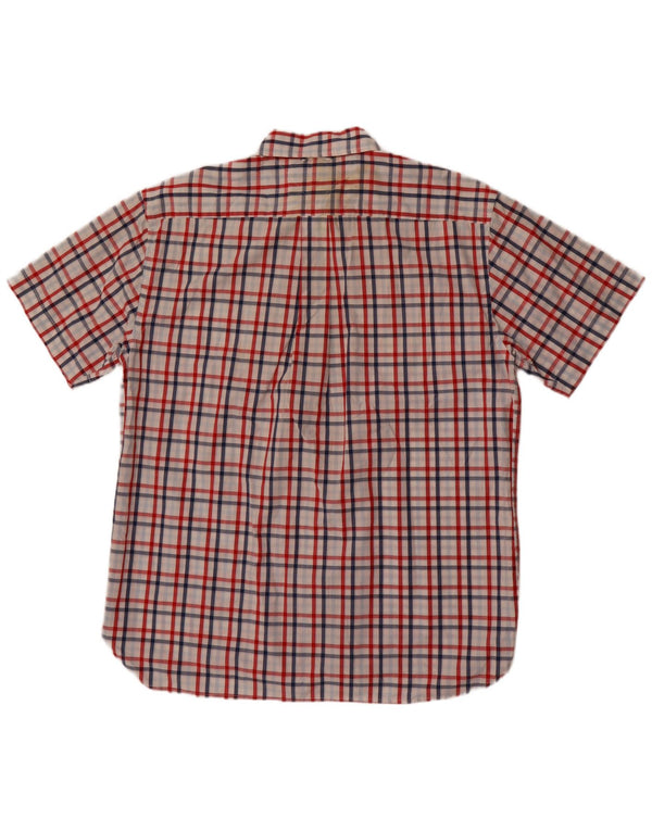 Camicia a maniche corte da uomo Tommy Hilfiger XL in cotone a quadri rossi