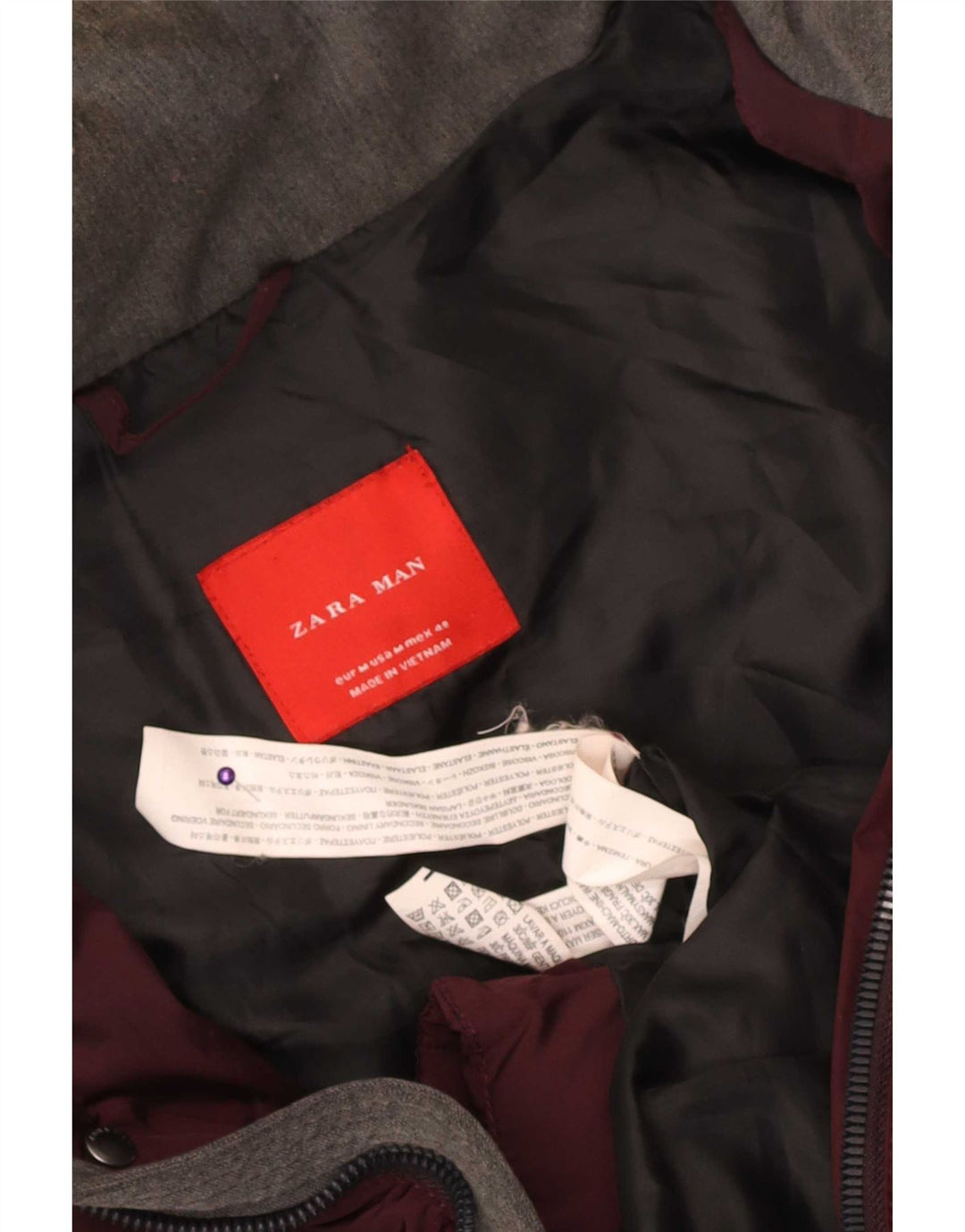 Giacca imbottita da uomo Zara UK 38 poliestere marrone medio