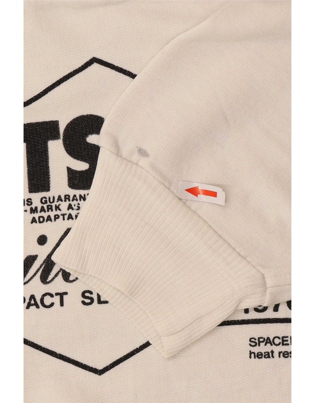 Felpa con zip grafica da uomo Outsider, maglione, cotone bianco medio