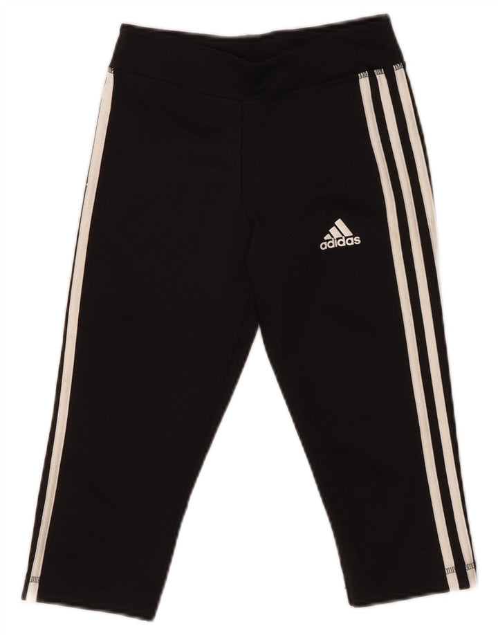ADIDAS Girls Climalite Capri Leggings 11-12 Years  Black Polyester