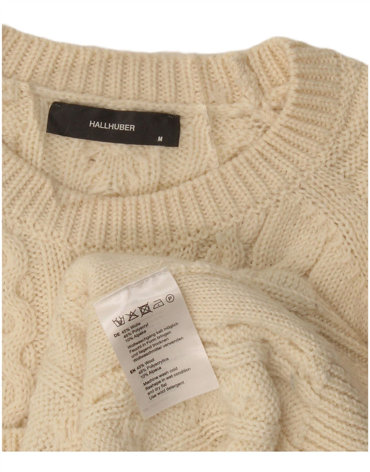 Maglione maglione girocollo da donna HALLHUBER UK 14 Lana beige medio