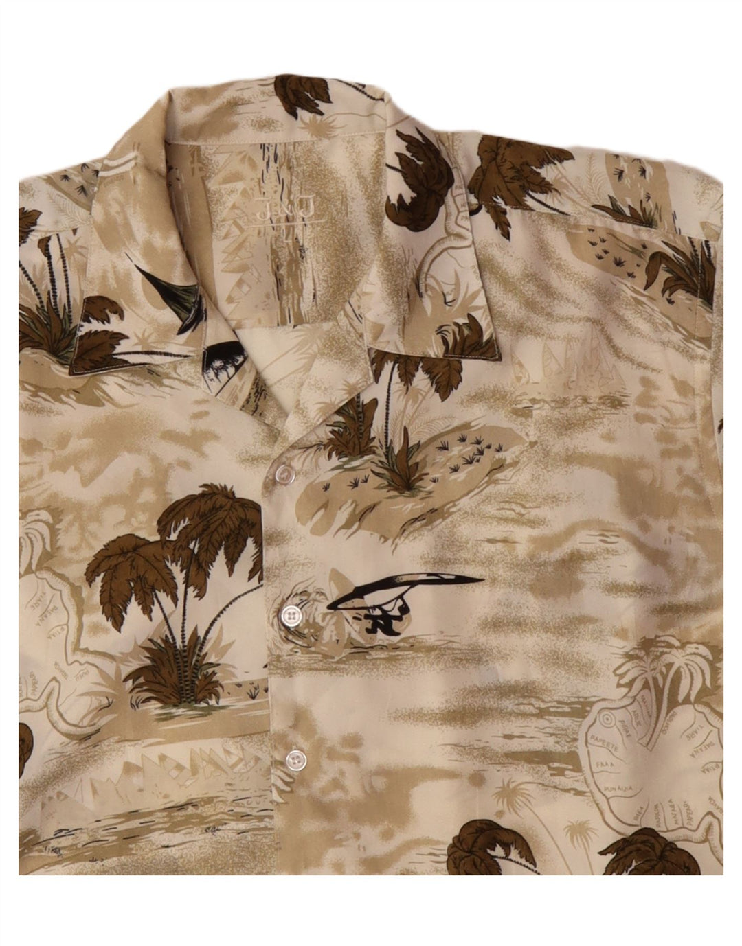 JACK & JONES Camicia a maniche corte da uomo grande hawaiana beige