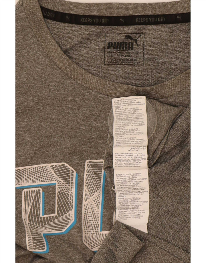 T-shirt grafica da uomo Puma Top grande in poliestere chiazzato grigio