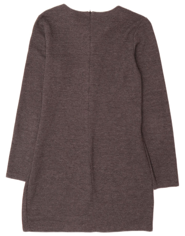 Mini abito maglione Zara da donna UK 14 grande grigio