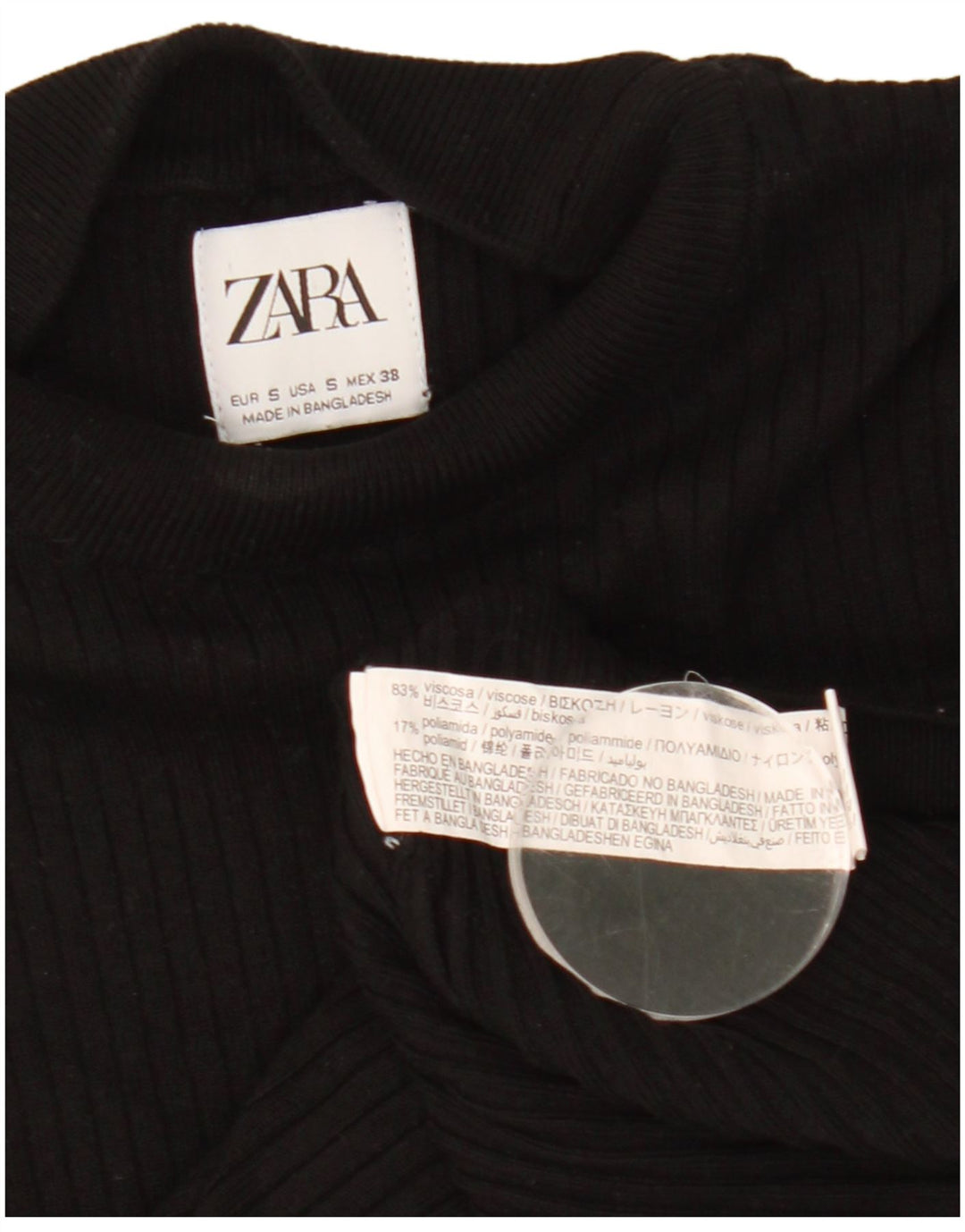 Maglione Zara da uomo con collo dolcevita piccolo in viscosa nera