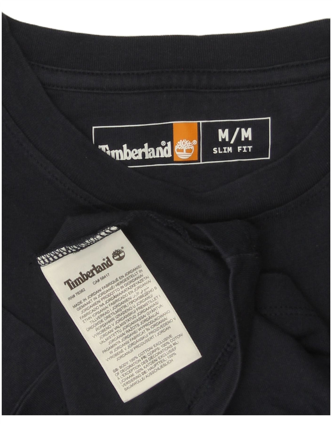 TIMBERLAND T-shirt slim fit da uomo in cotone medio blu navy