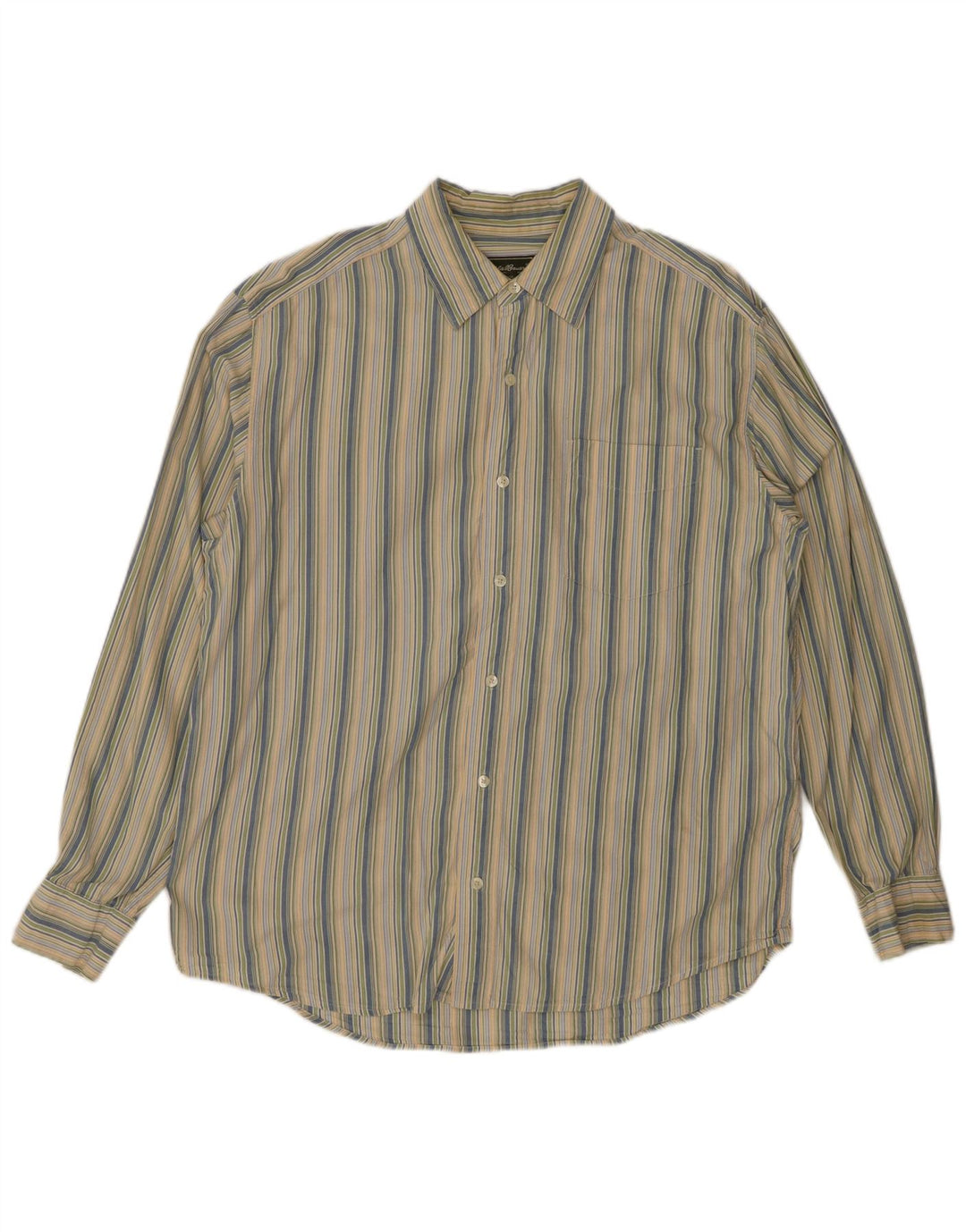 EDDIE BAUER Camicia da uomo in flanella di cotone a righe grandi multicolore