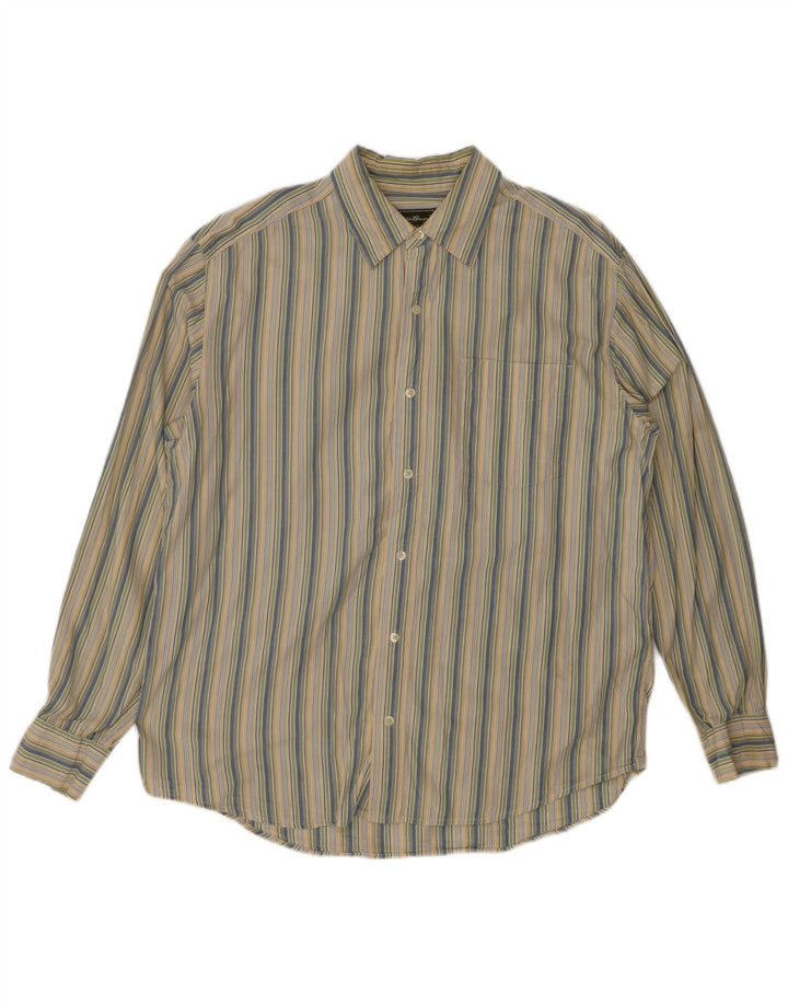 EDDIE BAUER Camicia da uomo in flanella di cotone a righe grandi multicolore