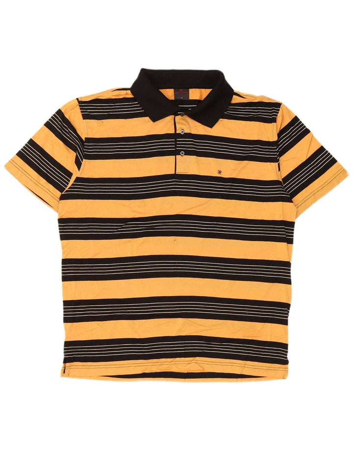 Polo da uomo Pierre Cardin in cotone a righe gialle medie