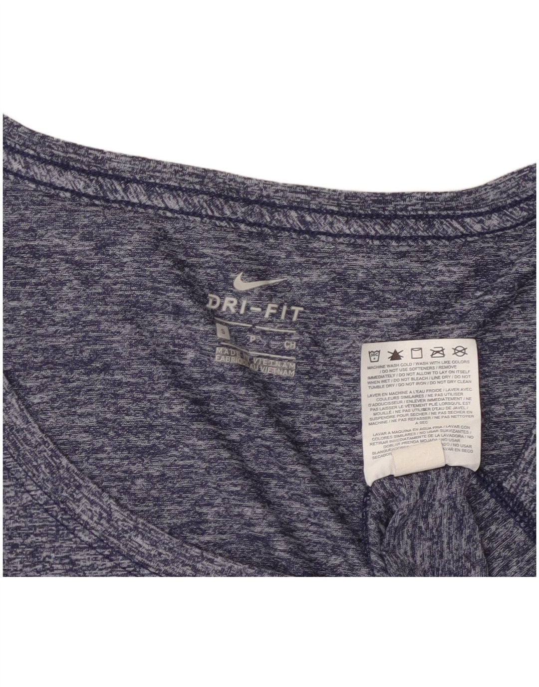 T-shirt Nike Dri Fit da donna, taglia UK 10, piccola, in poliestere screziato blu navy