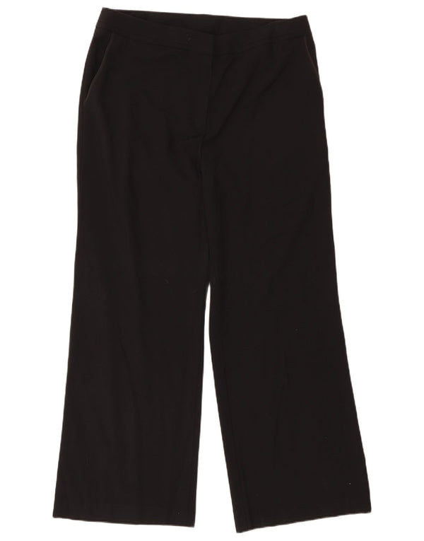 Pantaloni casual a gamba larga da donna Marks & Spencer UK 16 Large W36 L30 neri