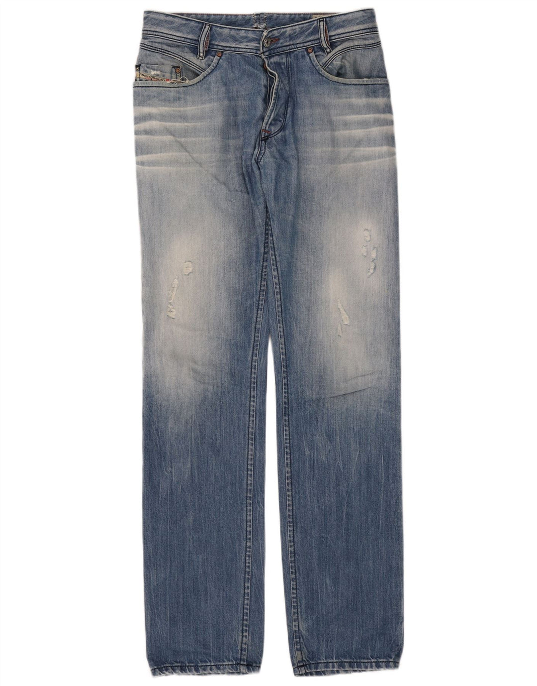 Jeans slim da uomo Diesel Iakop effetto consumato W33 L34 cotone blu