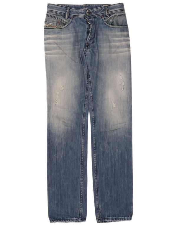 Jeans slim da uomo Diesel Iakop effetto consumato W33 L34 cotone blu