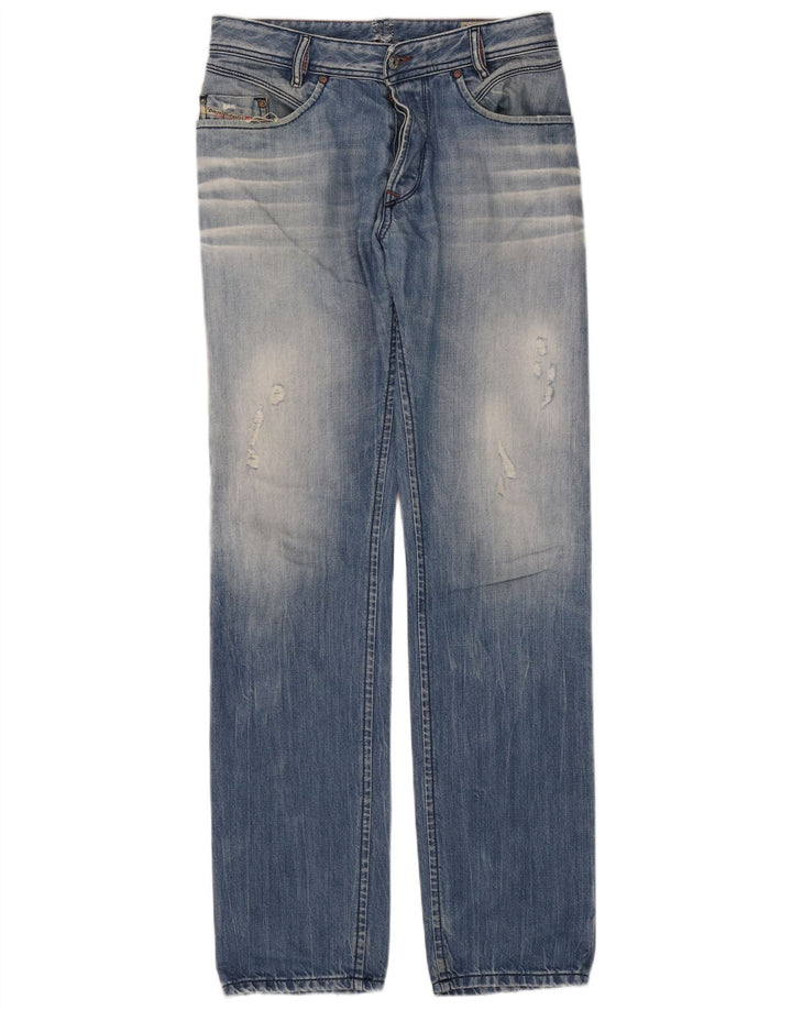 Jeans slim da uomo Diesel Iakop effetto consumato W33 L34 cotone blu