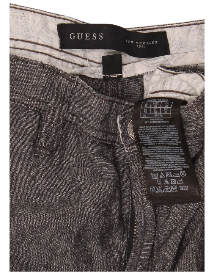 Guess Pantaloncini cargo da uomo W30 Lino grigio medio