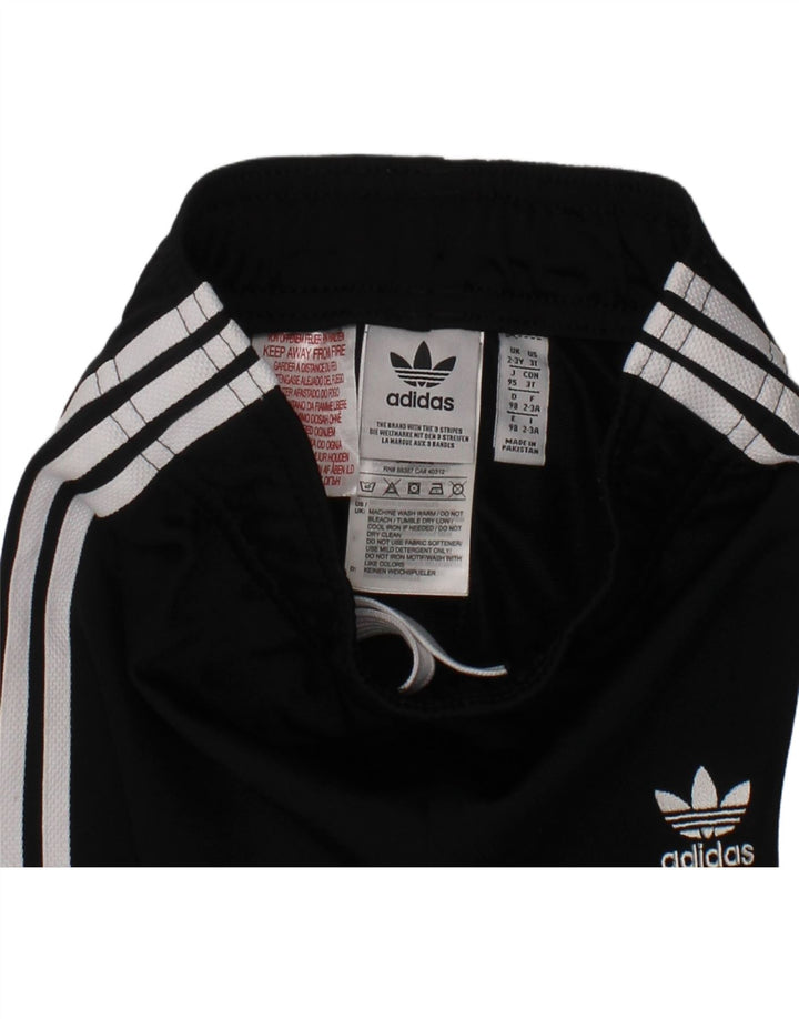 ADIDAS Boys Tracksuit Trousers Joggers 2-3 Years  Black Polyester Vintage Adidas and Second-Hand Adidas from Messina Hembry 
