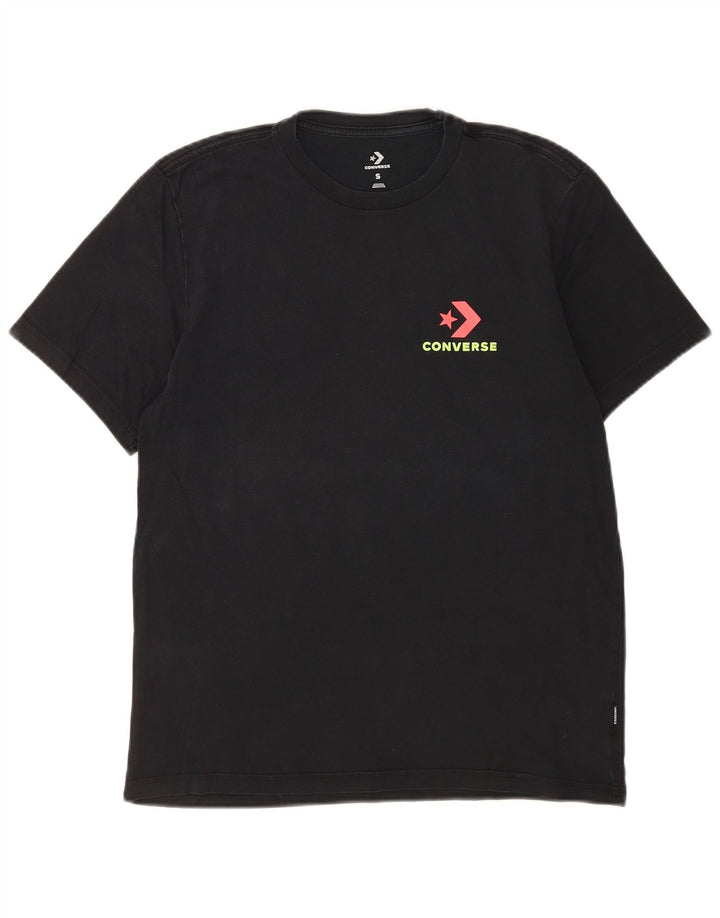 T-shirt grafica da uomo Converse Top piccola in cotone nero