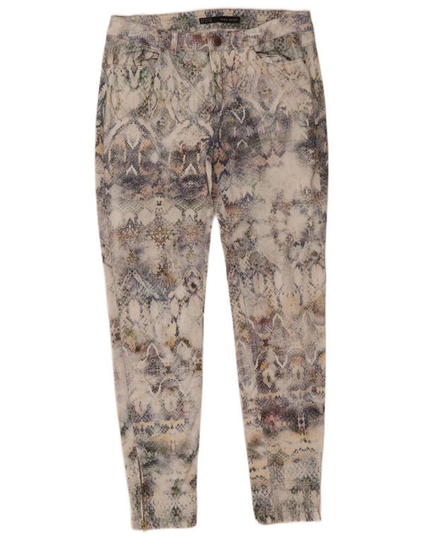 Pantaloni chino slim da donna Zara medi W28 L27 stampa animalier multicolore
